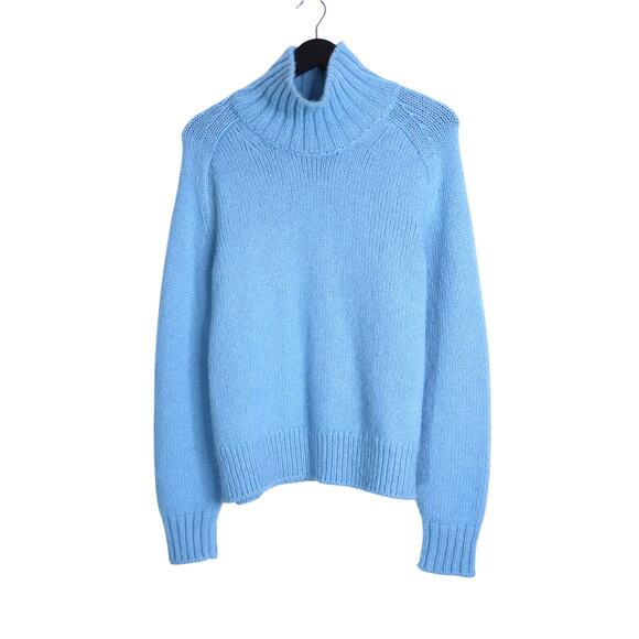 CLOSED Wool Blend Turtleneck Sweater Light Blue Long Sleeve Knit Women's S - Picture 2 of 14